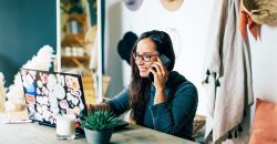 Woman working from home